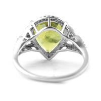5.51 Ct Pear Mixed Cut Natural Green Sapphire 950 Platinum Ring