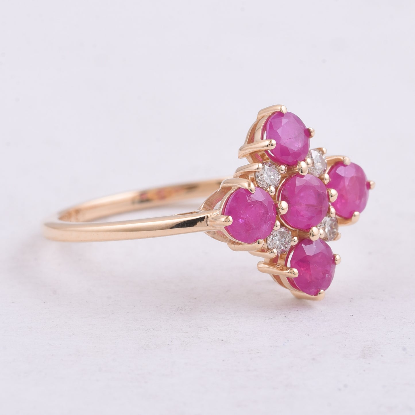 1.42 Ct Round Natural Ruby 14K Gold Ring