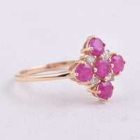 1.42 Ct Round Natural Ruby 14K Gold Ring