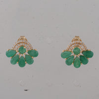 2.36 Ct Round Emerald 14K Gold Earrings