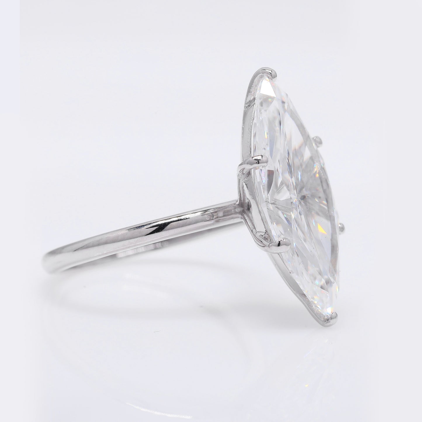 7.20 Ct Marquise Brilliant Lab Grown Diamond 950 Platinum Ring
