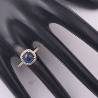 2.82 Ct Cushion Sapphire 9K Gold Ring