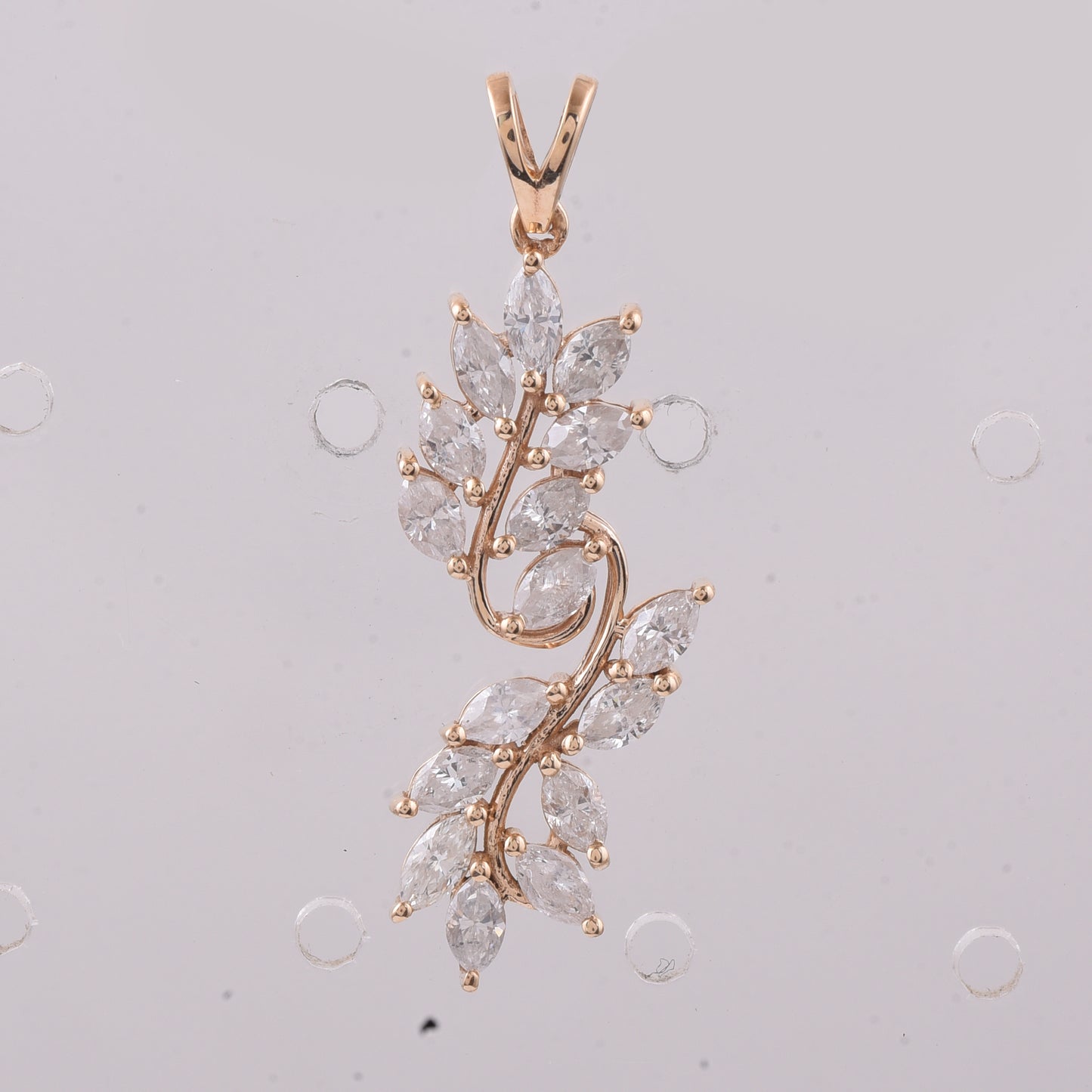 1.07 Ct Marquise Natural Diamond 14K Gold Pendant