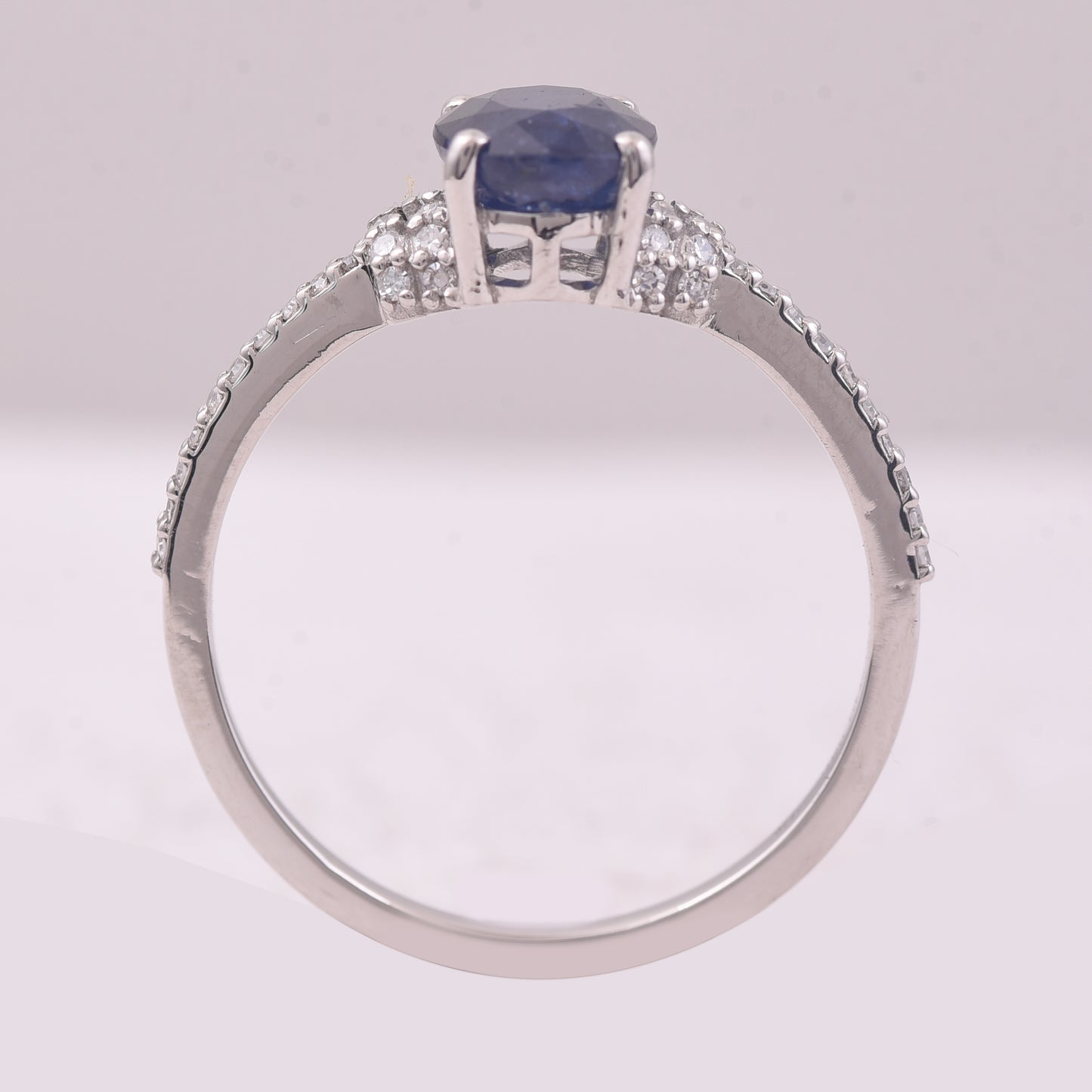 1.57 Ct Oval Mixed Cut Natural Sapphire 950 Platinum Ring