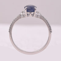 1.57 Ct Oval Mixed Cut Natural Sapphire 950 Platinum Ring