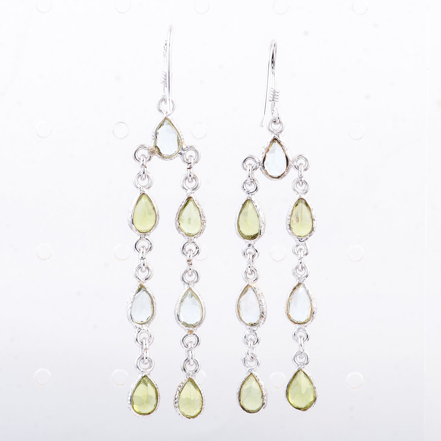 10.13 Ct Peridot 925 Sterling Silver Earrings