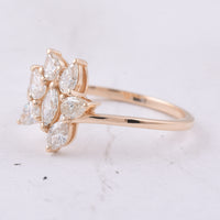 0.71 Ct Marquise, Pear Natural Diamond 14K Gold Ring