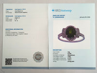 2.69 Ct Oval Mixed Cut Natural Green Sapphire 950 Platinum Ring