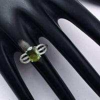 2.92 Ct Oval Mixed Cut Natural Green Sapphire 950 Platinum Ring