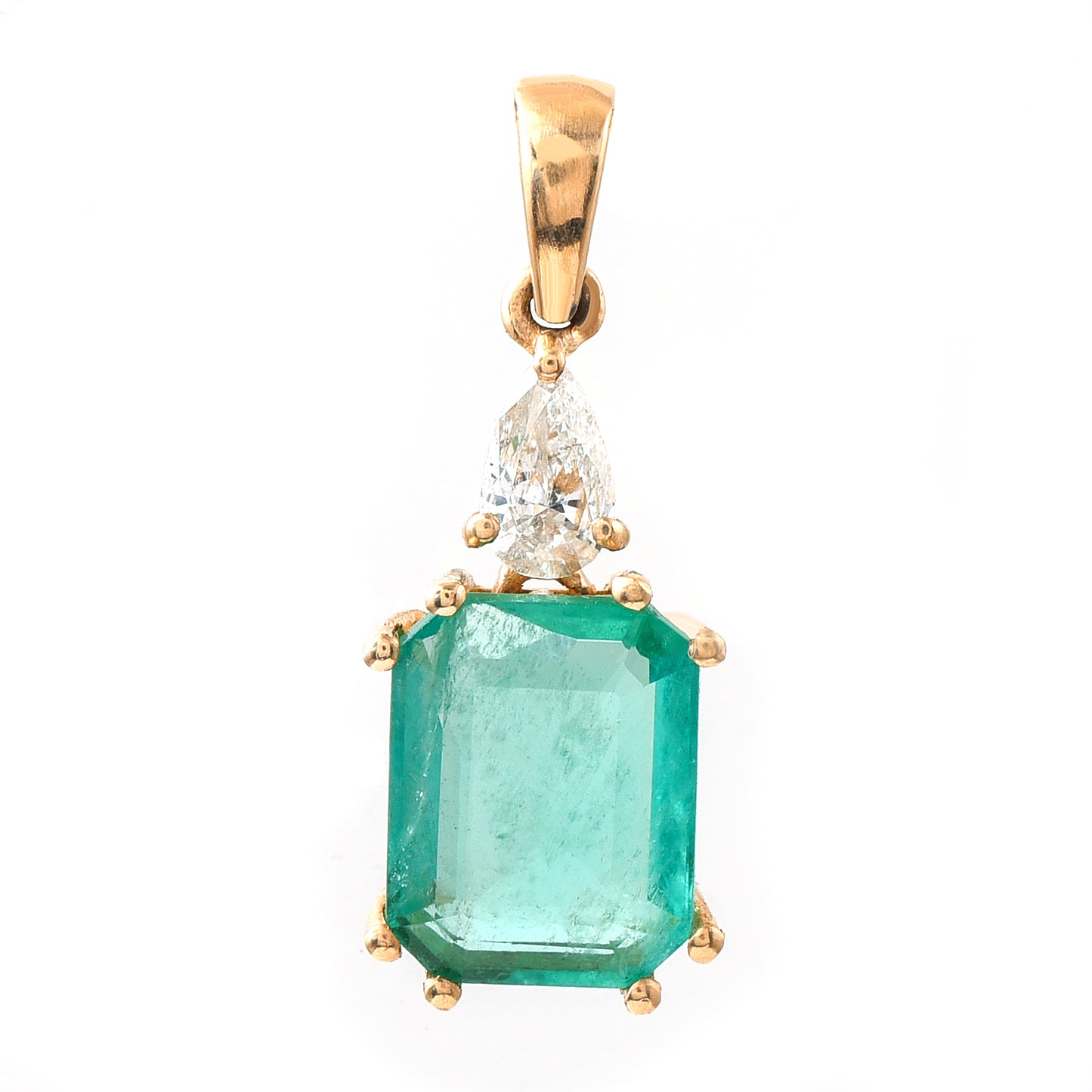 1.91 Ct Octagon Emerald 14K Gold Pendant