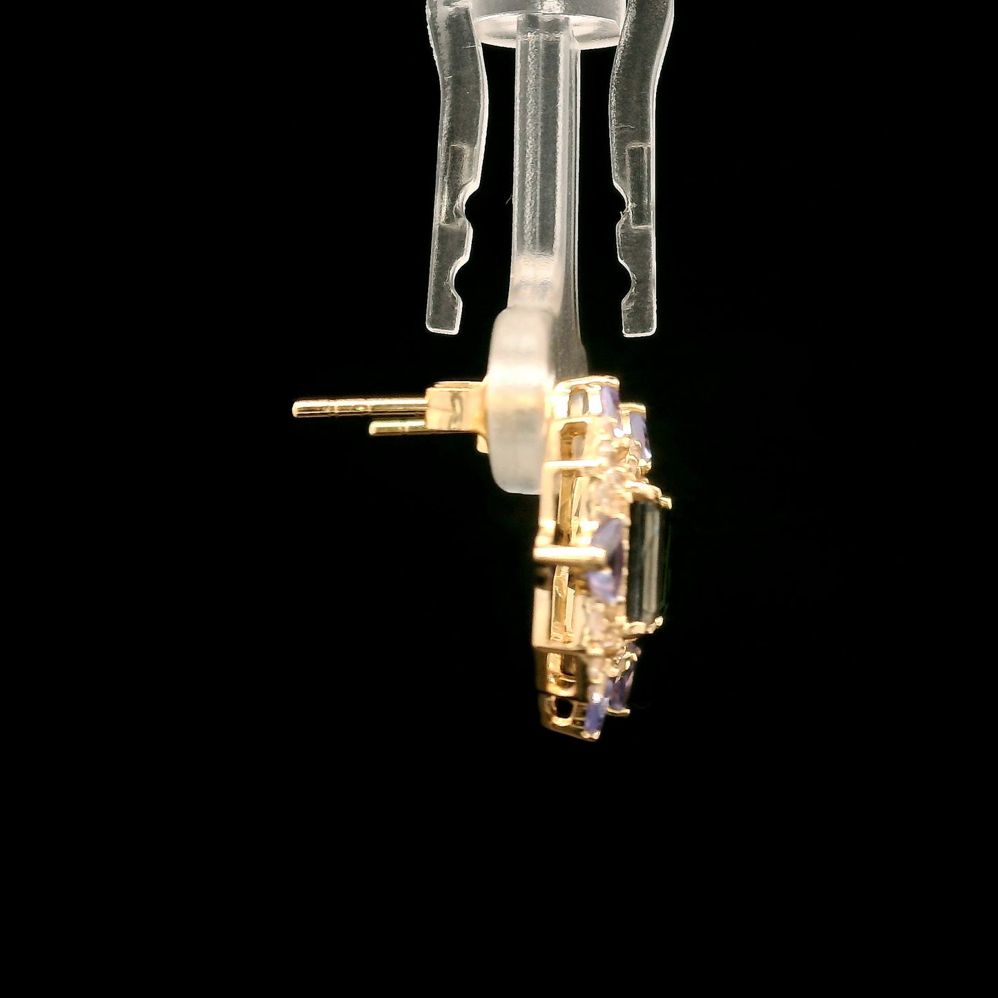 2.72 Ct Trillion Tourmaline 14K Gold Earrings