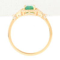 1.20 Ct Octagon Step Cut Natural Emerald 14K Gold Ring