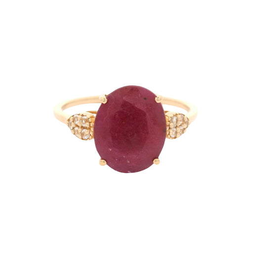 2.97 Ct Oval Ruby 14K Gold Ring