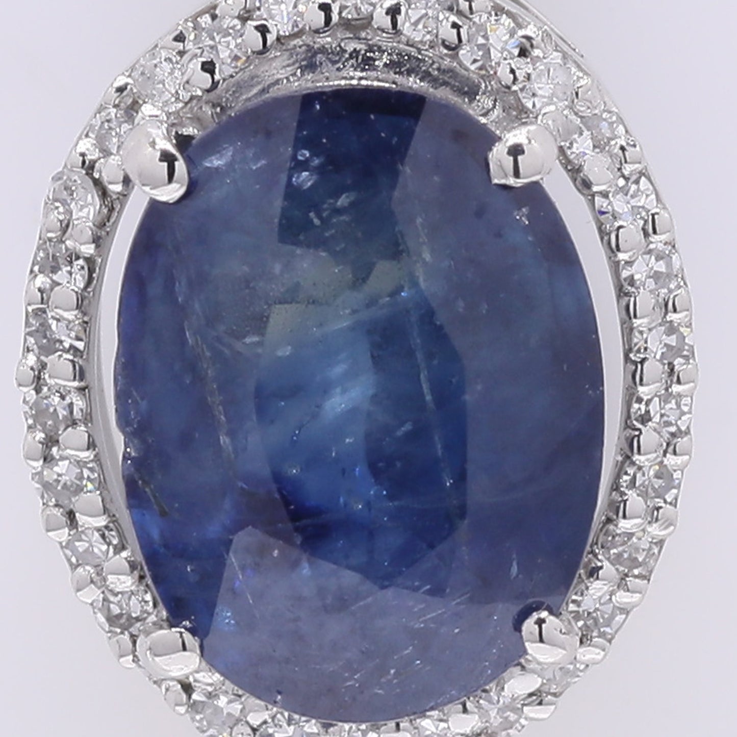 2.57 Ct Oval Mixed Cut Natural Sapphire 950 Platinum Pendant