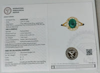 1.75 Ct Oval Cabochon Natural Beryl Emerald 14K Gold Ring