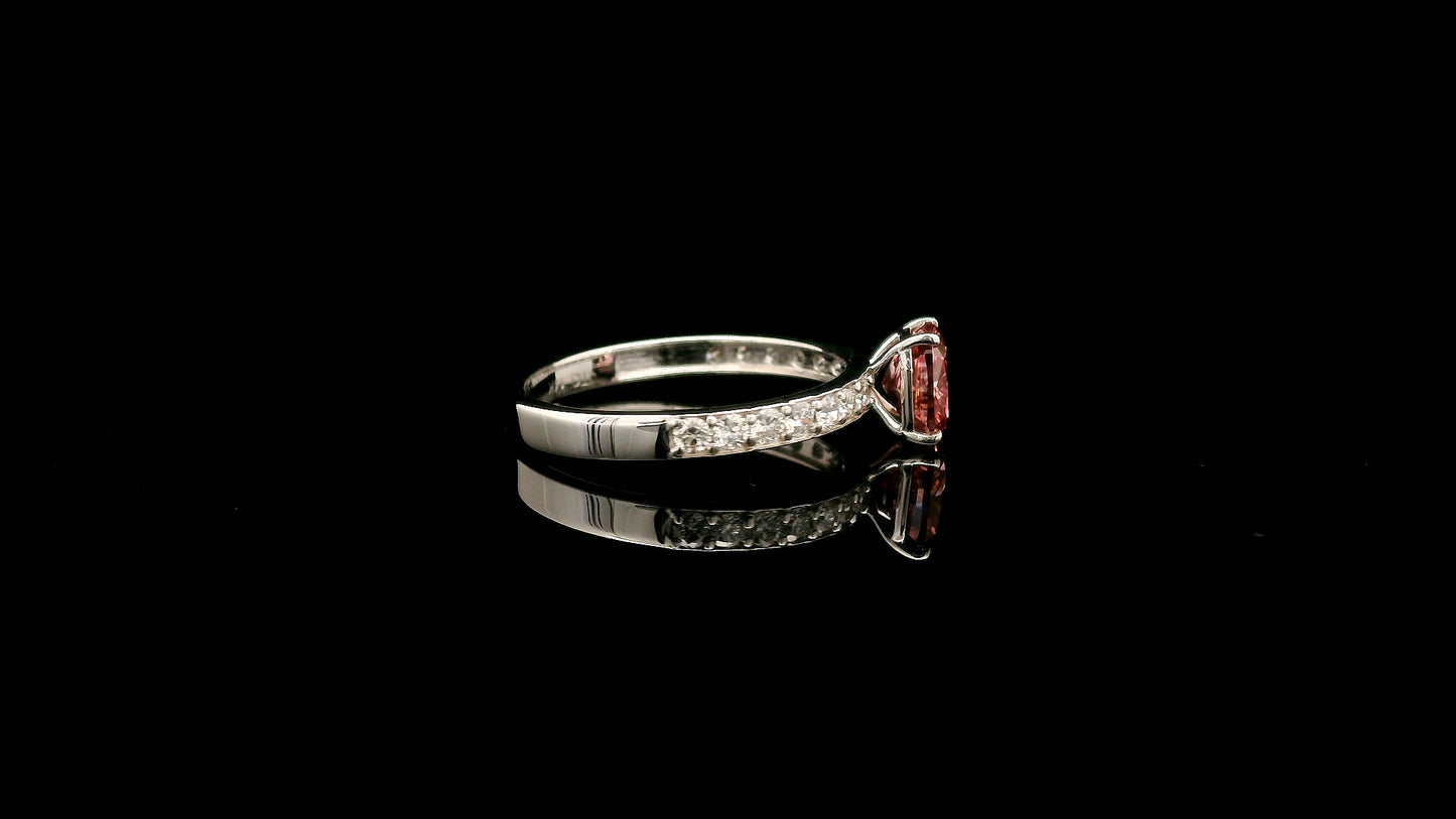 1.37 Carats Pink Lab Grown Diamond 14K Gold Ring