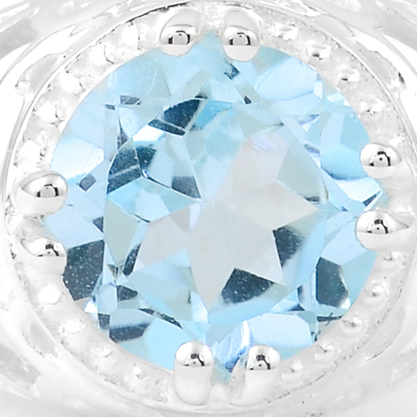 2.32 Ct Round Blue Topaz 925 Sterling Silver Ring