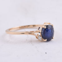 1.87 Ct Oval Natural Sapphire 14K Gold Ring