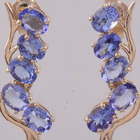 1.67 Ct Oval Natural Tanzanite 14K Gold Earrings