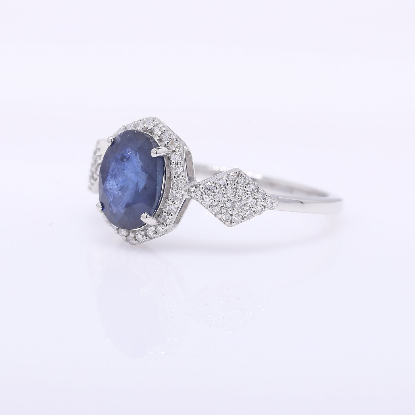 1.78 Ct Oval Mixed Cut Natural Sapphire 950 Platinum Ring
