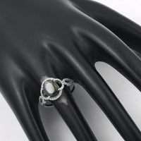 2.21 Ct Oval Mixed Cut Natural Green Sapphire 950 Platinum Ring