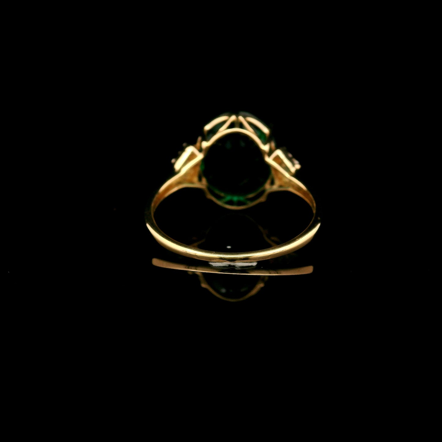 3.90 Ct Oval Mixed Cut Lab Grown Emerald 14K Gold Ring