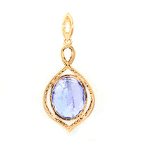 4.21 Ct Oval Mixed Cut Natural Tanzanite 14K Gold Pendant