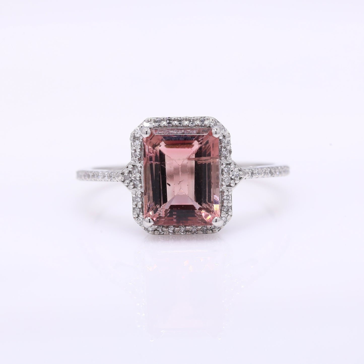 2.77 Ct Octagon Step Cut Natural Tourmaline 950 Platinum Ring