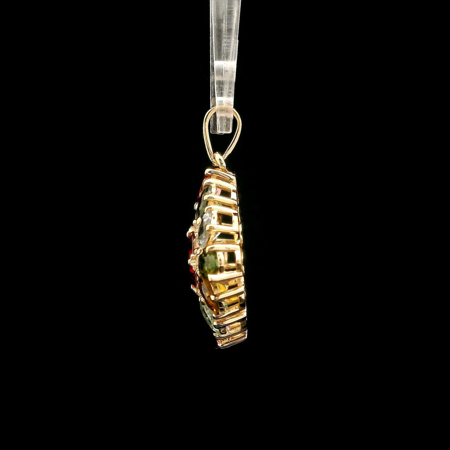 2.65 Ct Square Tourmaline 14K Gold Pendant