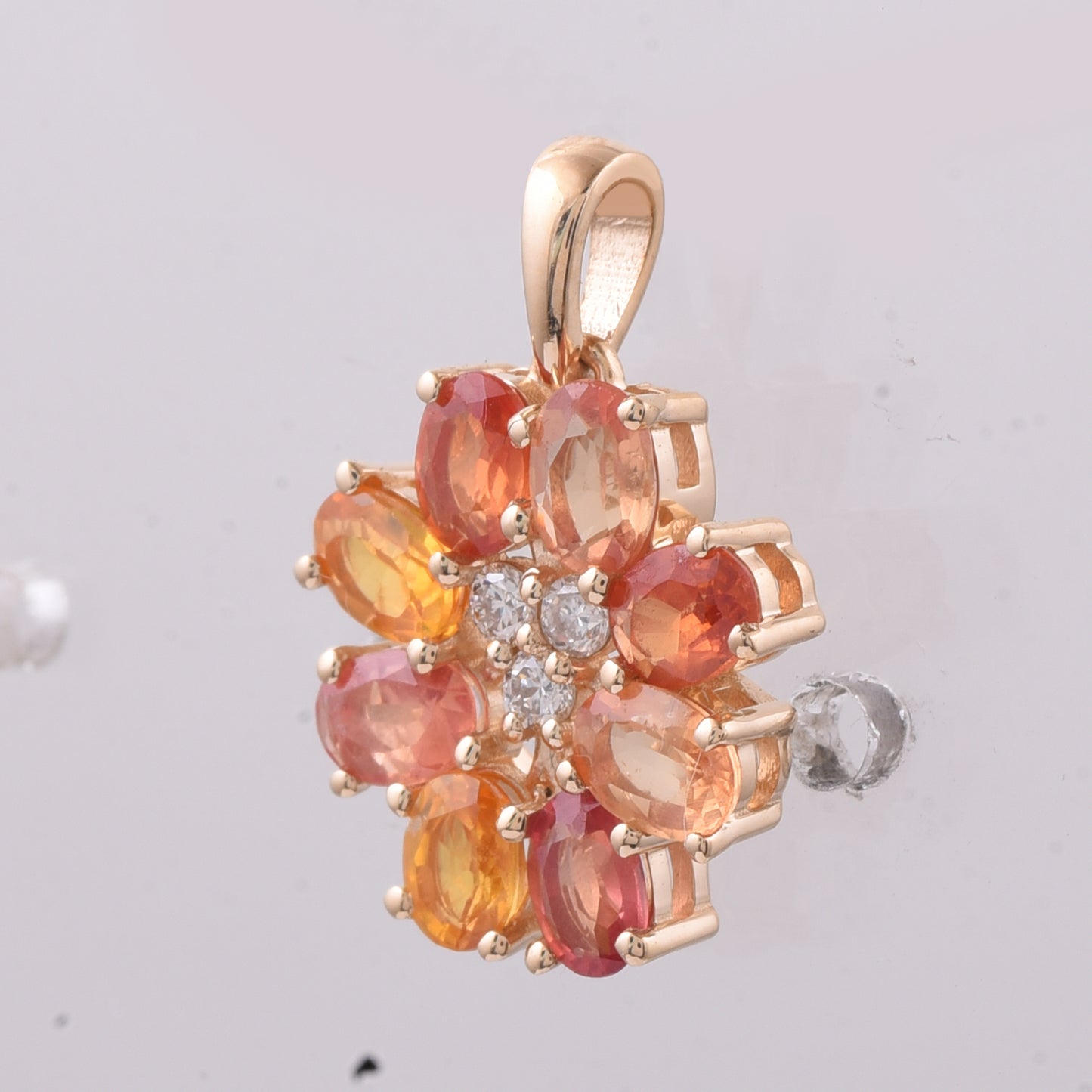 1.82 Ct Oval Natural Multi Coloured Sapphire 14K Gold Pendant