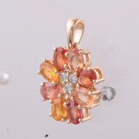 1.82 Ct Oval Natural Multi Coloured Sapphire 14K Gold Pendant