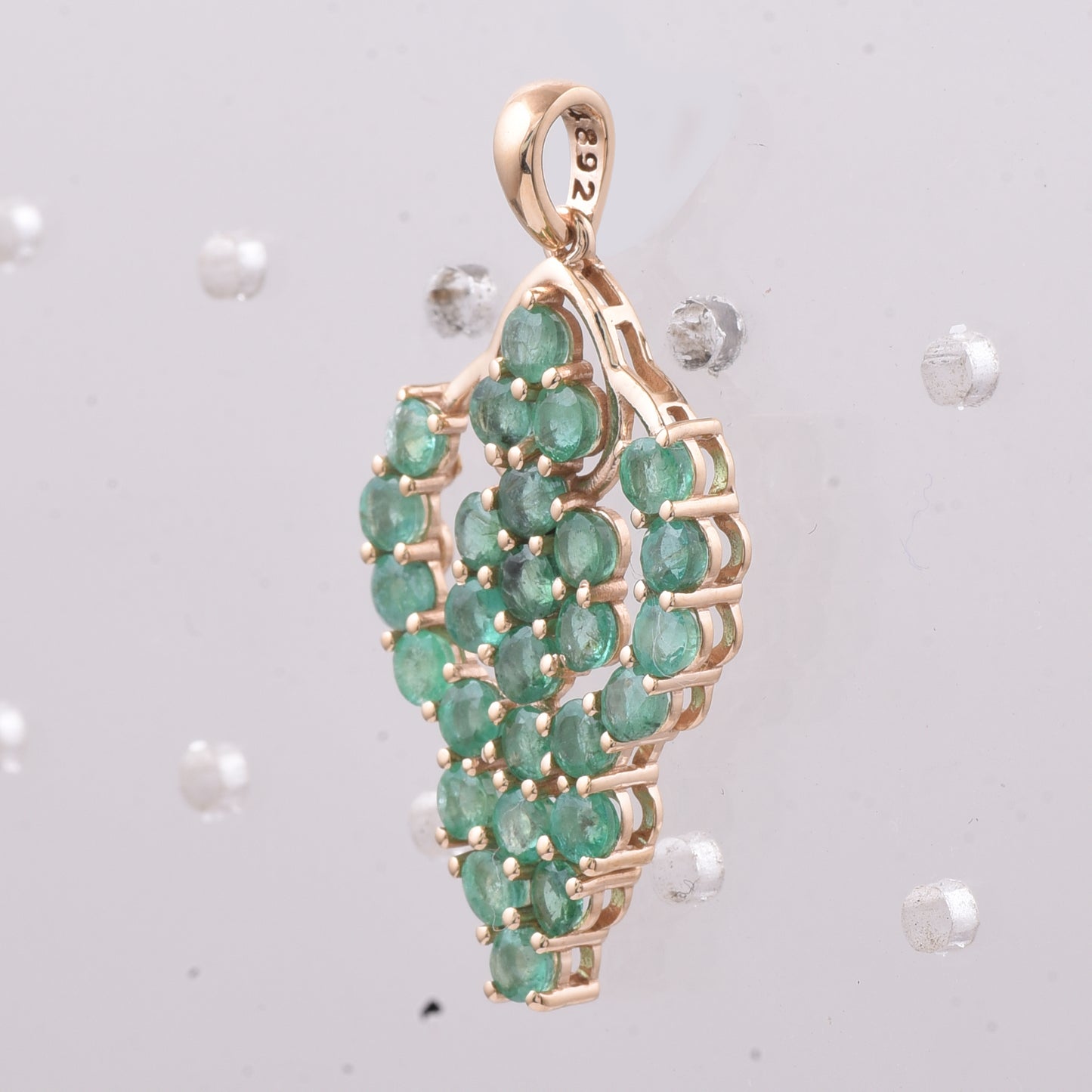 2.17 Ct Round Natural Emerald 14K Gold Pendant