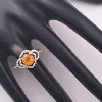 1.03 Ct Round Br.Opal 9K Gold Ring
