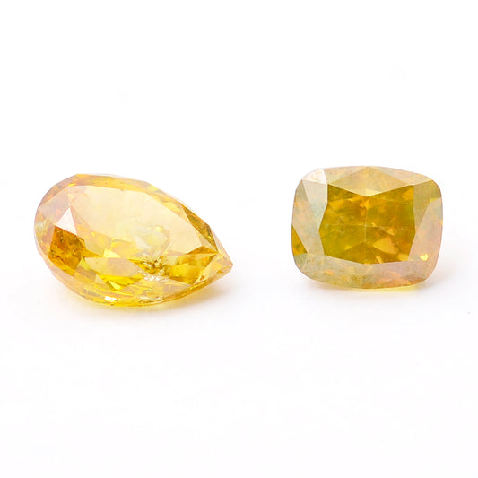 0.78 Yellow Diamond Pear, Cushion Loose Diamond