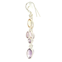 10.08 Ct Citrine, Amethyst 925 Sterling Silver Earrings