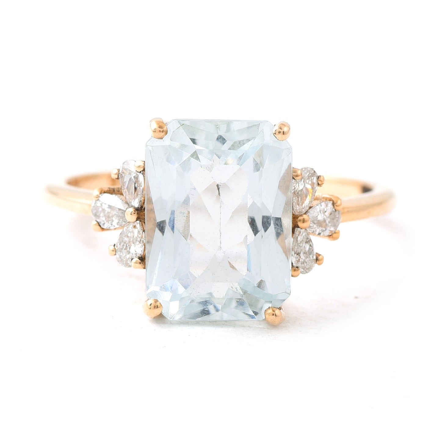 3.30 Ct Octagon Aquamarine 14K Gold Ring