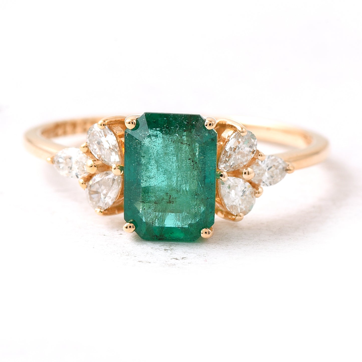 1.70 Ct Octagon Emerald 14K Gold Ring