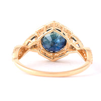 3.19 Ct Round Mixed Cut Natural Sapphire 14K Gold Ring