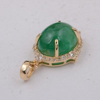 3.67 Ct Oval Emerald 9K Gold Pendant