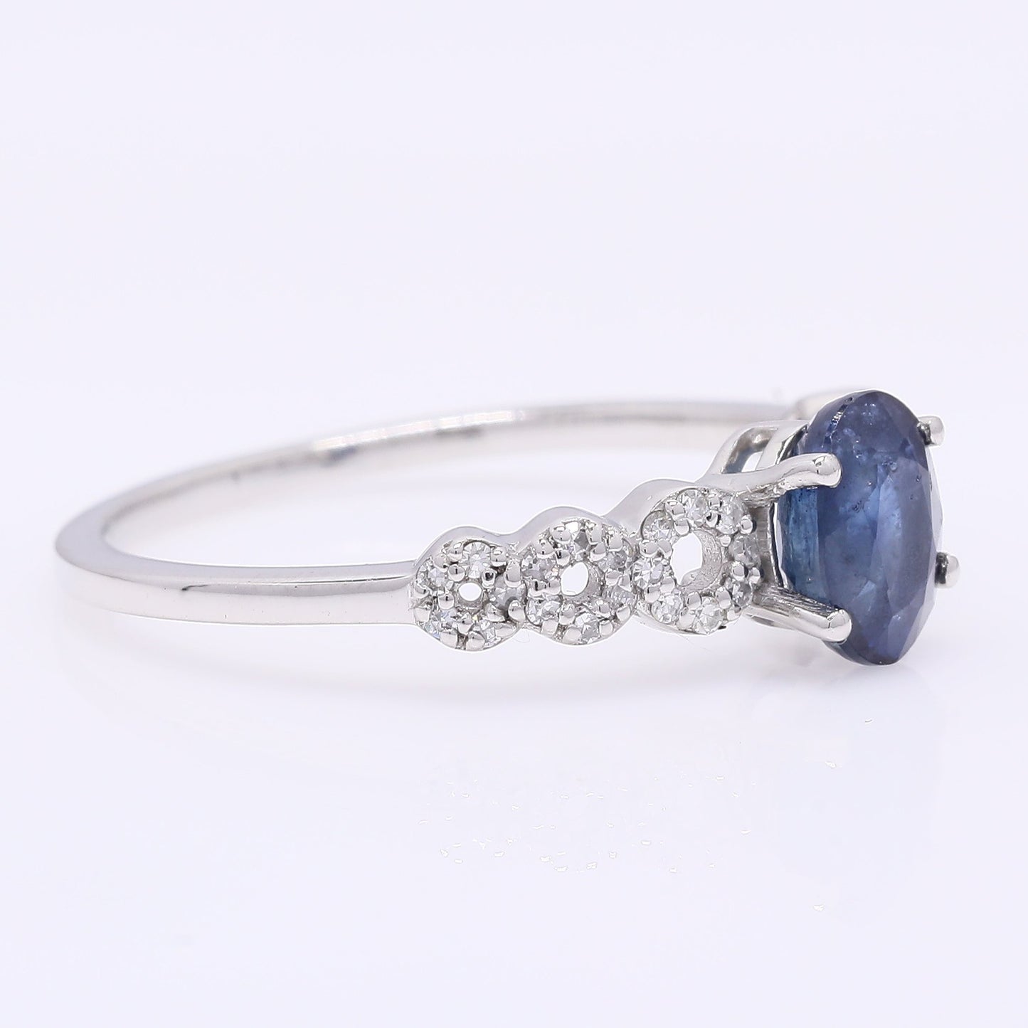 1.24 Ct Oval Mixed Cut Natural Sapphire 950 Platinum Ring