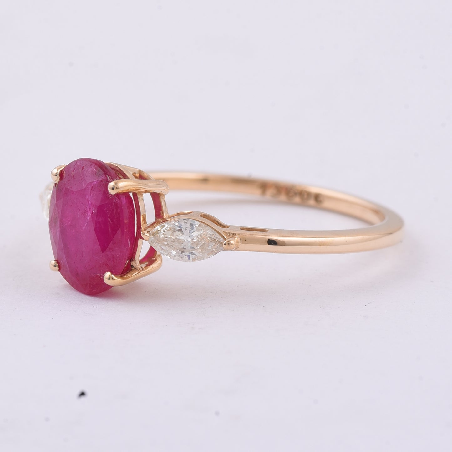 1.99 Ct Oval Natural Ruby 14K Gold Ring