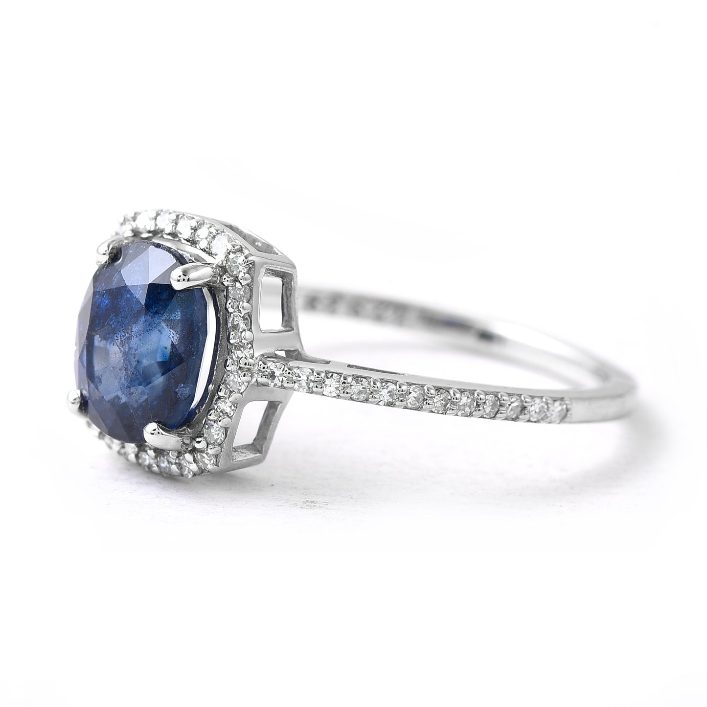 2.04 Ct Oval Mixed Cut Natural Sapphire 950 Platinum Ring