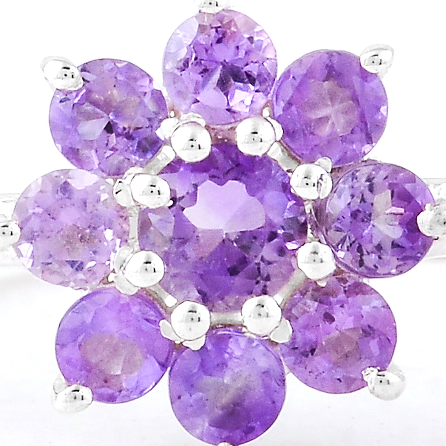 0.25 Ct Round Amethyst, 925 Sterling Silver Ring