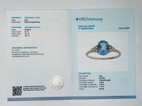 1.33 Ct Oval Natural Aquamarine 14K Gold Ring
