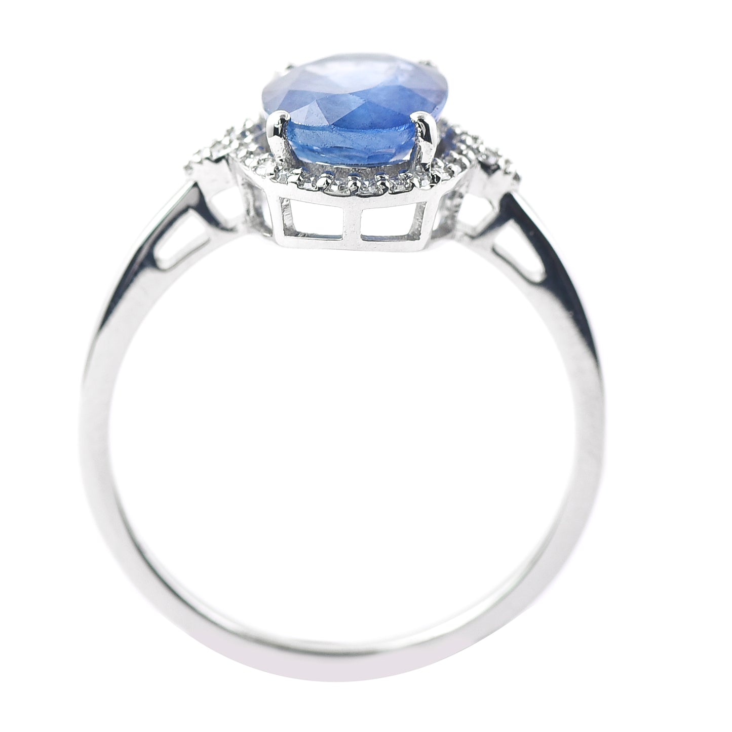 2.65 Ct Oval Mixed Cut Natural Sapphire 950 Platinum Ring