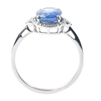 2.65 Ct Oval Mixed Cut Natural Sapphire 950 Platinum Ring