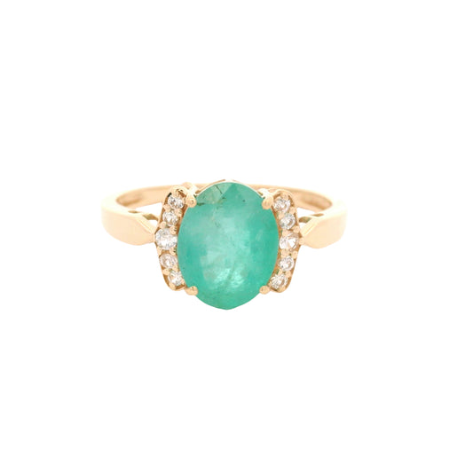1.96 Ct Oval Emerald 14K Gold Ring
