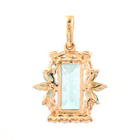 1.39 Ct Rectangle Step Cut, Marquise Mixed Cut Natural Emerald 14K Gold Pendant