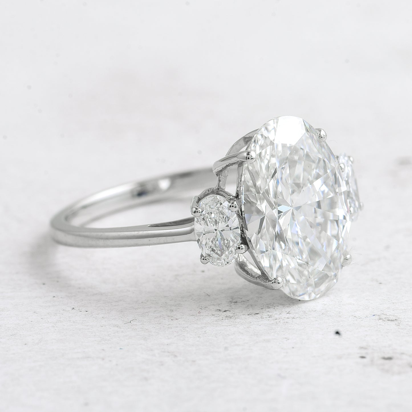 4.17 Ct Oval Lab Grown Diamond 950 Platinum Ring