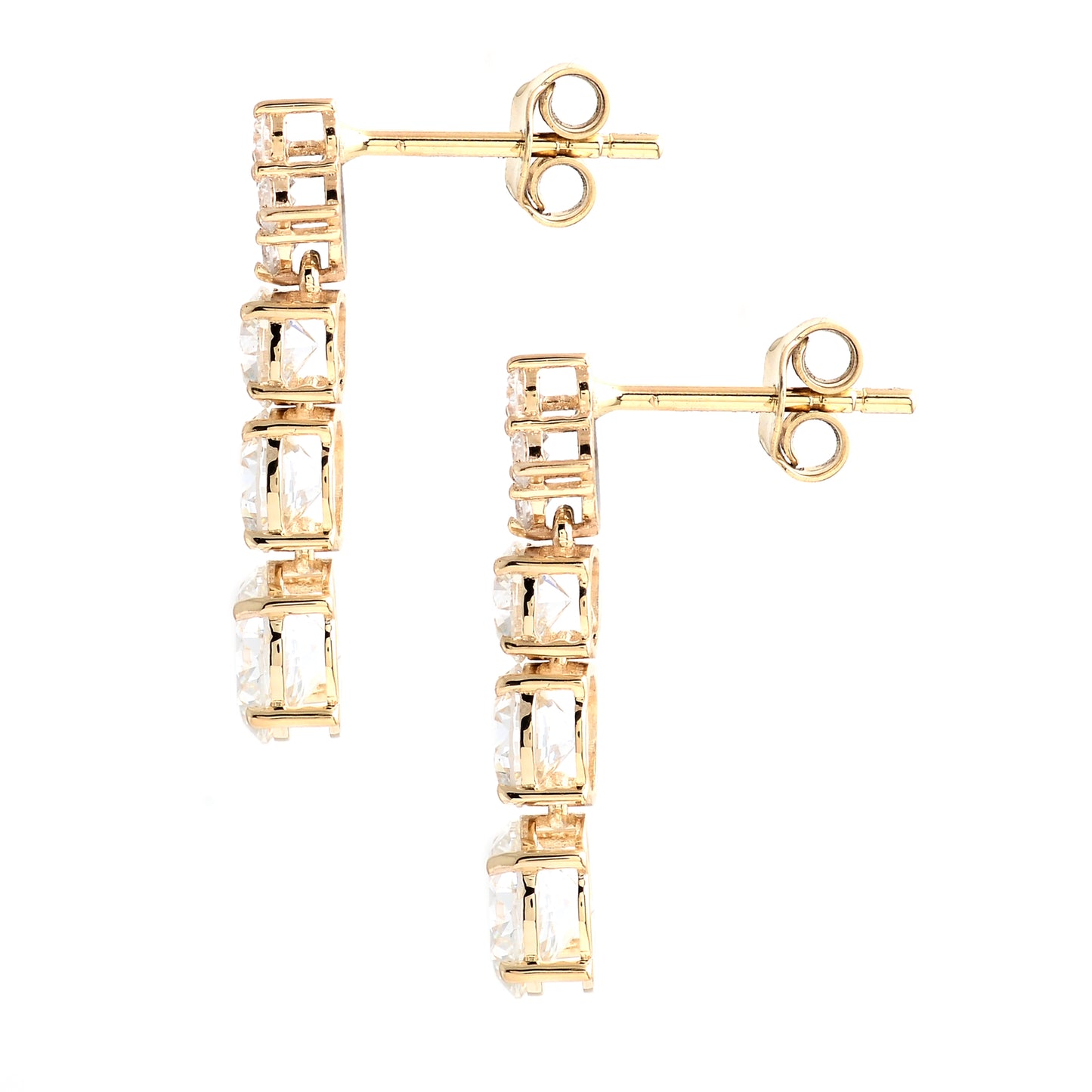 3.77 Carats Lab Grown Diamond 14K Gold Earrings